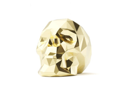 Skul(p) Gold – Geometric ceramic skull with glossy gold finish