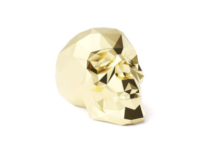 Skul(p) Gold – Geometric ceramic skull with glossy gold finish